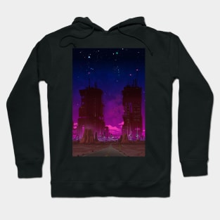Cyberpunk City Towers - Monument Valley 2 Hoodie